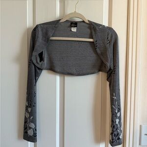 Vintage Frederick's of Hollywood Gray Floral Bolero